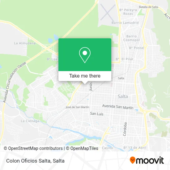 Colon Oficios Salta map