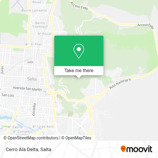 Cerro Ala Delta map