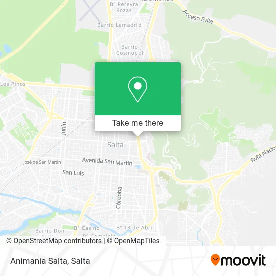 Animania Salta map