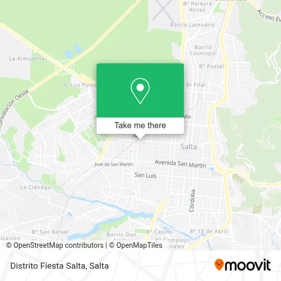 Distrito Fiesta Salta map