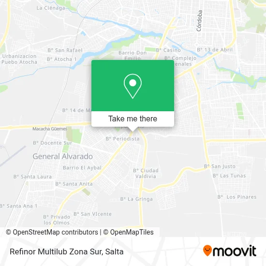 Refinor Multilub Zona Sur map