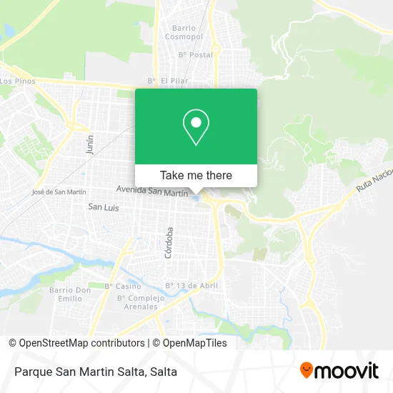 Parque San Martin Salta map