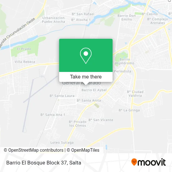 Barrio El Bosque Block 37 map