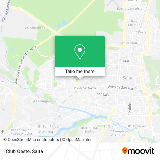 Club Oeste map
