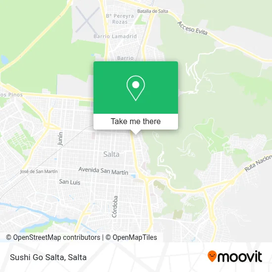 Sushi Go Salta map
