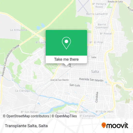 Transplante Salta map