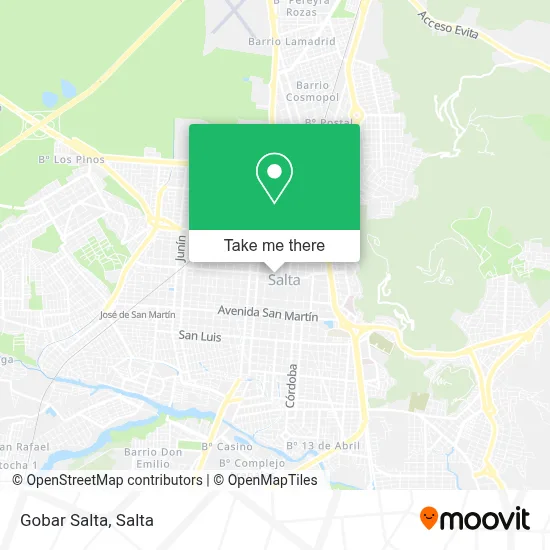 Gobar Salta map