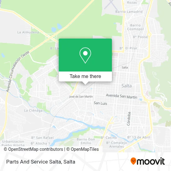 Parts And Service Salta map