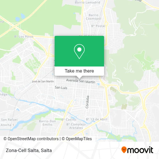 Zona-Cell Salta map