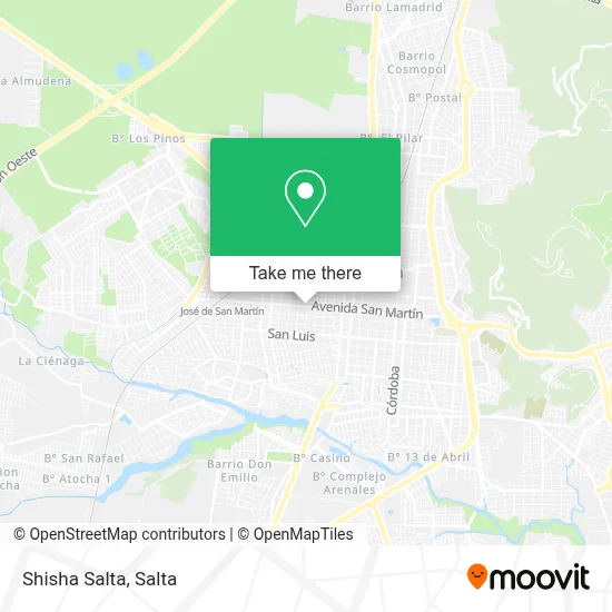 Shisha Salta map