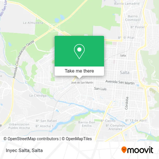 Inyec Salta map