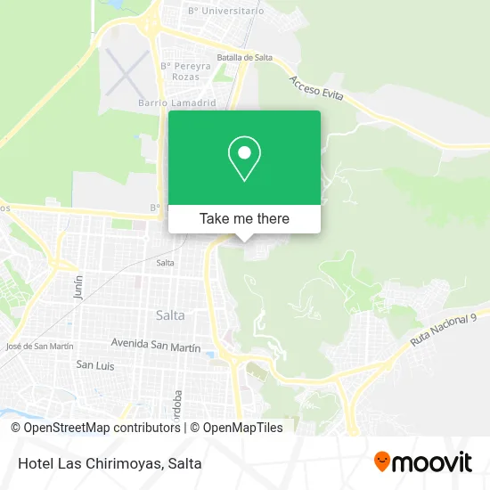Hotel Las Chirimoyas map