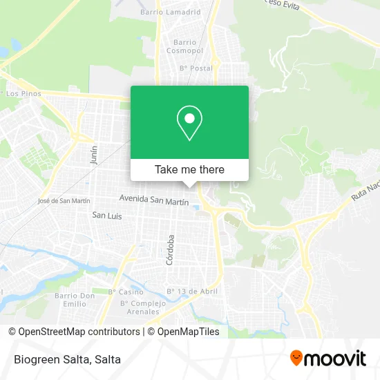 Biogreen Salta map