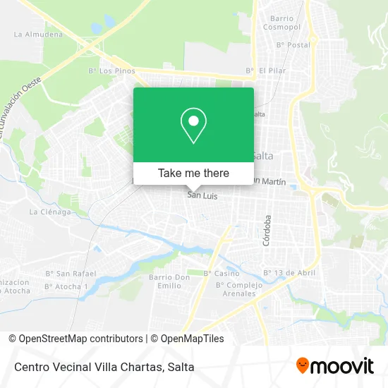 Centro Vecinal Villa Chartas map