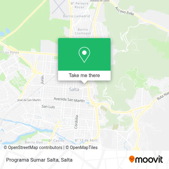 Programa Sumar Salta map