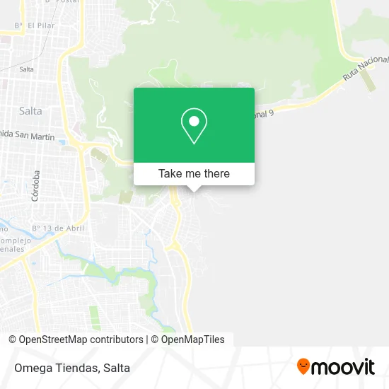 Omega Tiendas map