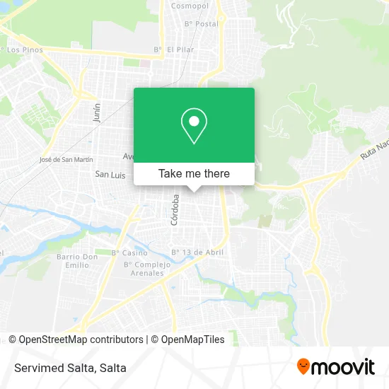 Servimed Salta map