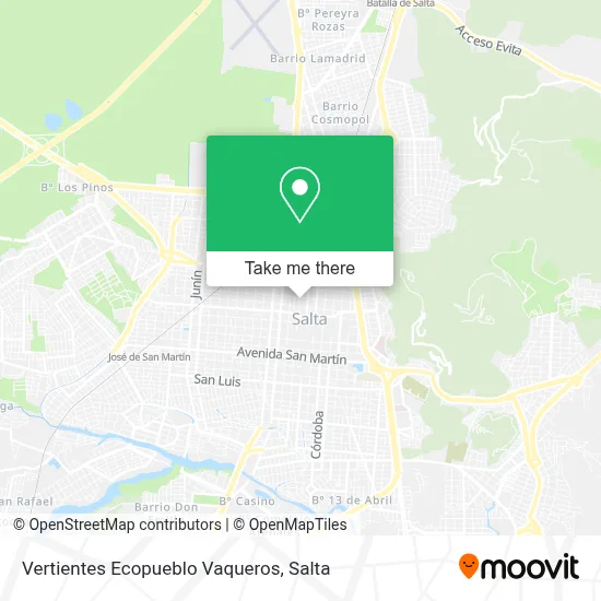 Vertientes Ecopueblo Vaqueros map