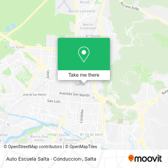 Auto Escuela Salta - Conduccion- map