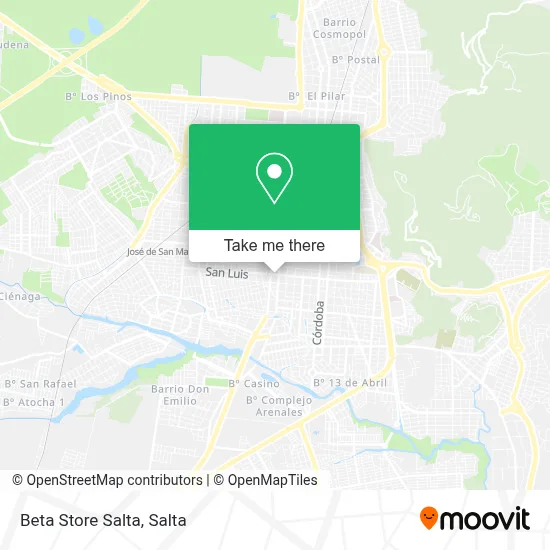 Beta Store Salta map