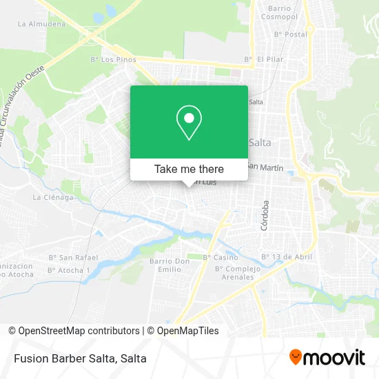 Fusion Barber Salta map