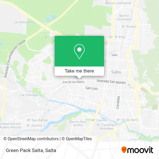 Green Pack Salta map