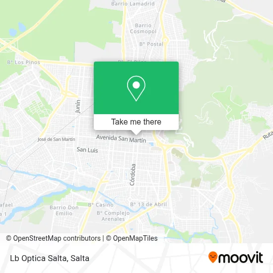 Lb Optica Salta map