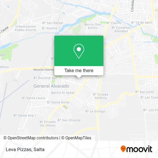 Leva Pizzas map