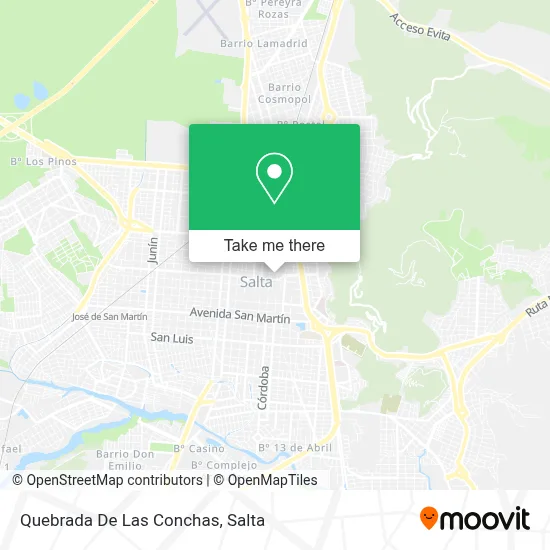 Quebrada De Las Conchas map