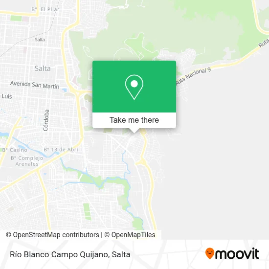 Río Blanco Campo Quijano map