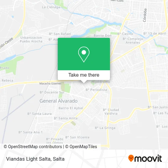 Viandas Light Salta map