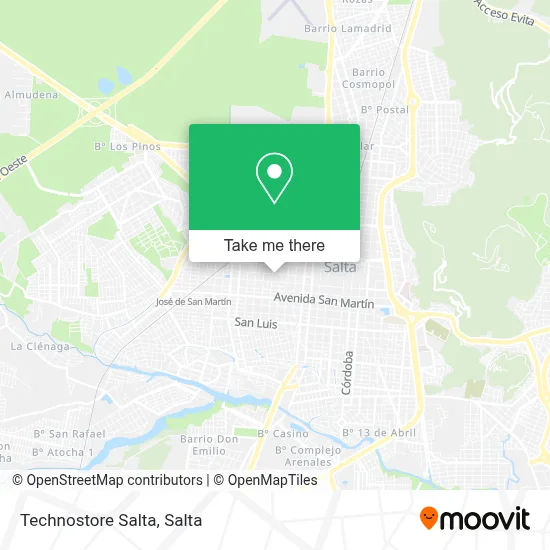 Technostore Salta map