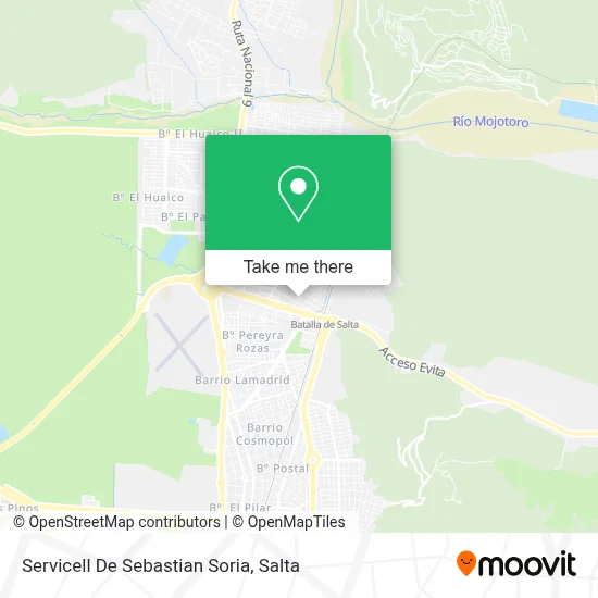 Servicell De Sebastian Soria map