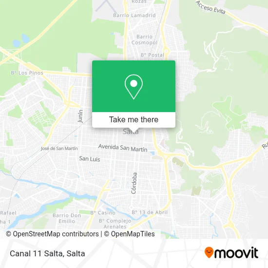 Canal 11 Salta map