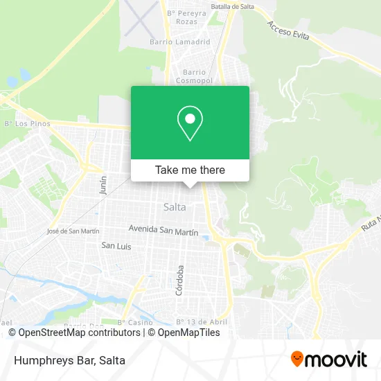 Humphreys Bar map