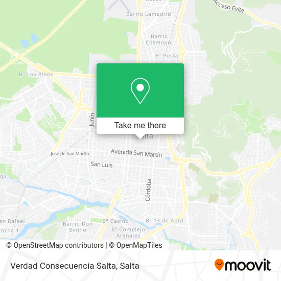 Verdad Consecuencia Salta map
