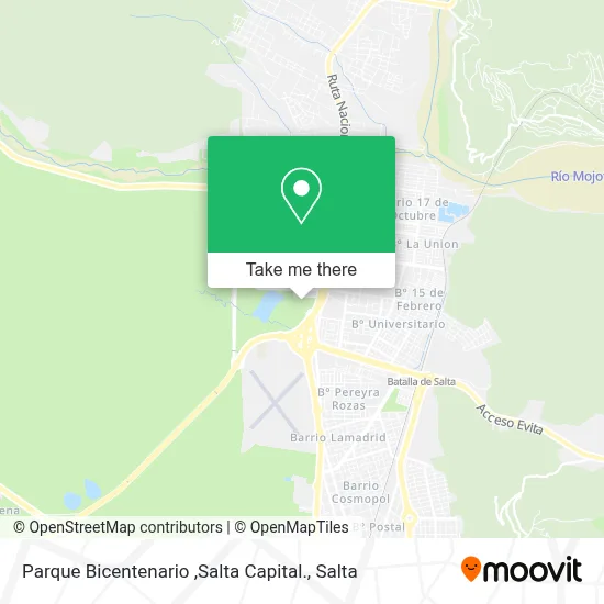 Parque Bicentenario ,Salta Capital. map