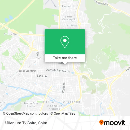 Milenium Tv Salta map