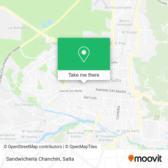 Sandwichería Chanchín map
