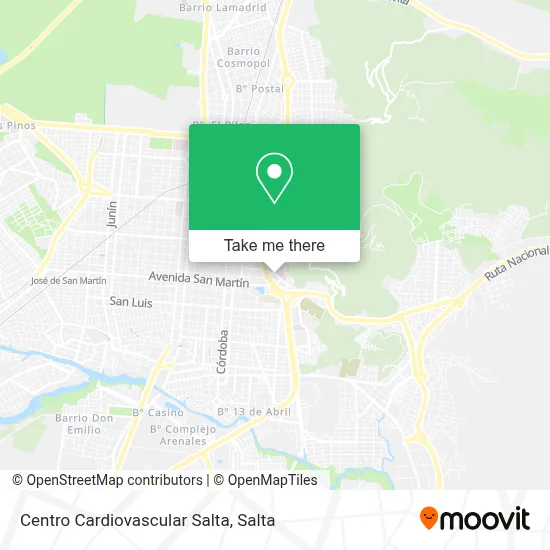 Centro Cardiovascular Salta map