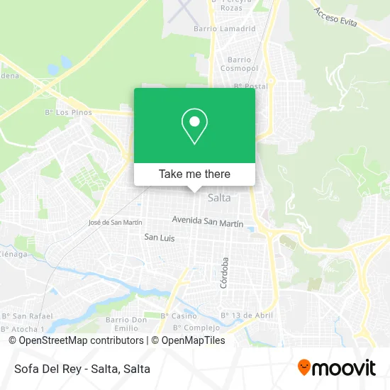 Sofa Del Rey - Salta map