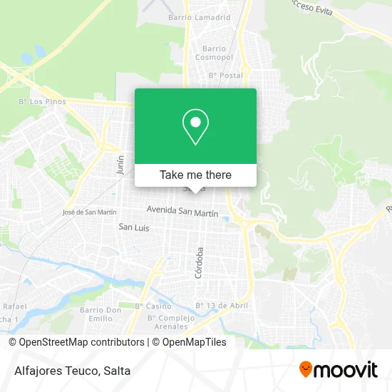 Alfajores Teuco map