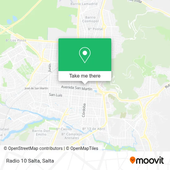 Radio 10 Salta map