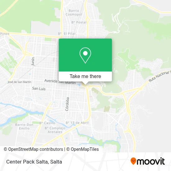 Center Pack Salta map