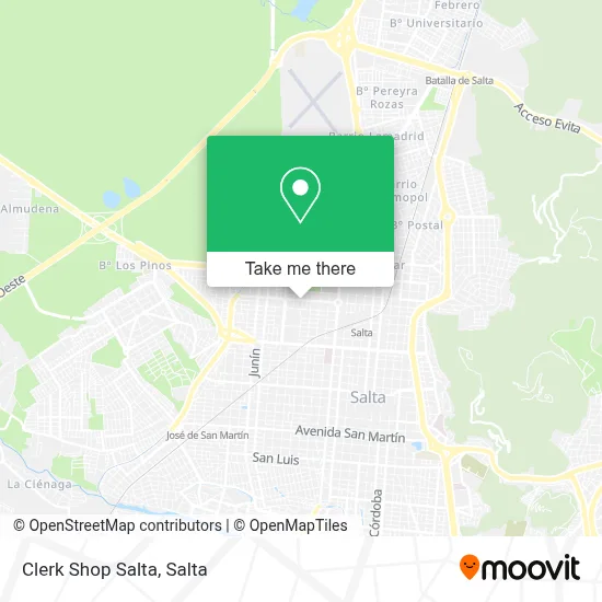 Clerk Shop Salta map