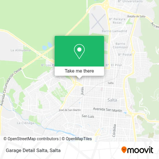 Garage Detail Salta map