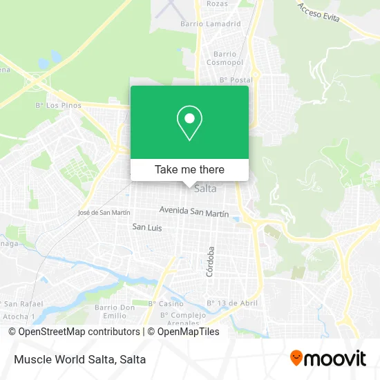 Muscle World Salta map
