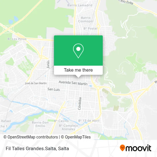 Fil Talles Grandes.Salta map