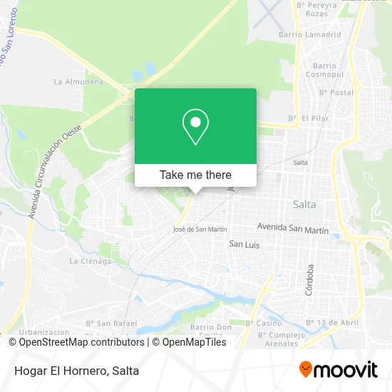 Hogar El Hornero map