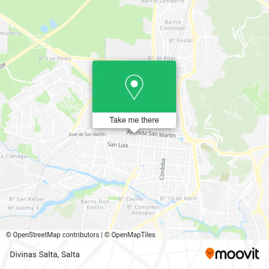 Divinas Salta map